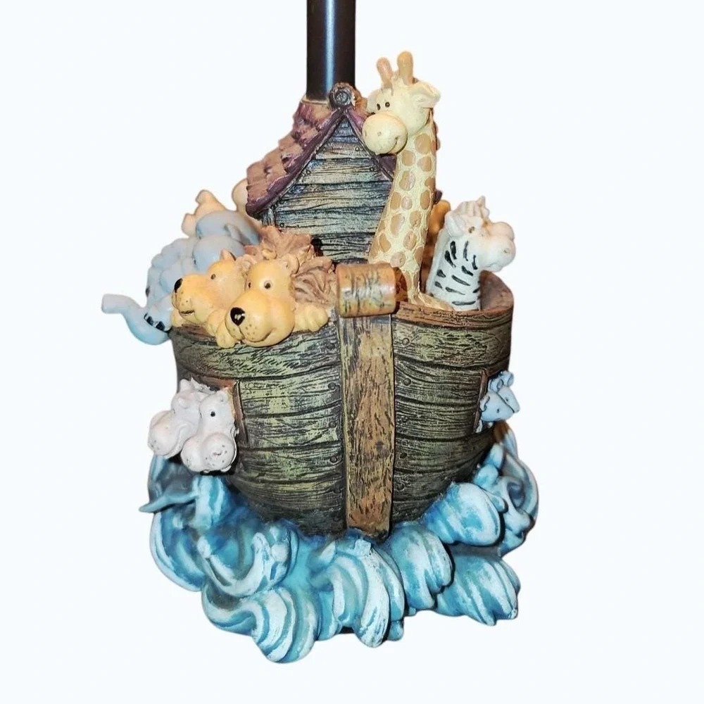 Noah's Ark Nursery Table Lamp Animals God's Blessings Have No End with Shade